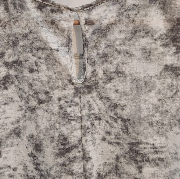 Gray Women's Marble Gray Short Sleeve Top Fab'rik Xs Tie Dye Flowy Distressed - Picture 6 of 10